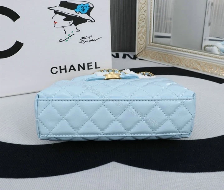View 5 of Chanel Mini Kelly Shopping Tote Bag YB4ZN12 – Blue