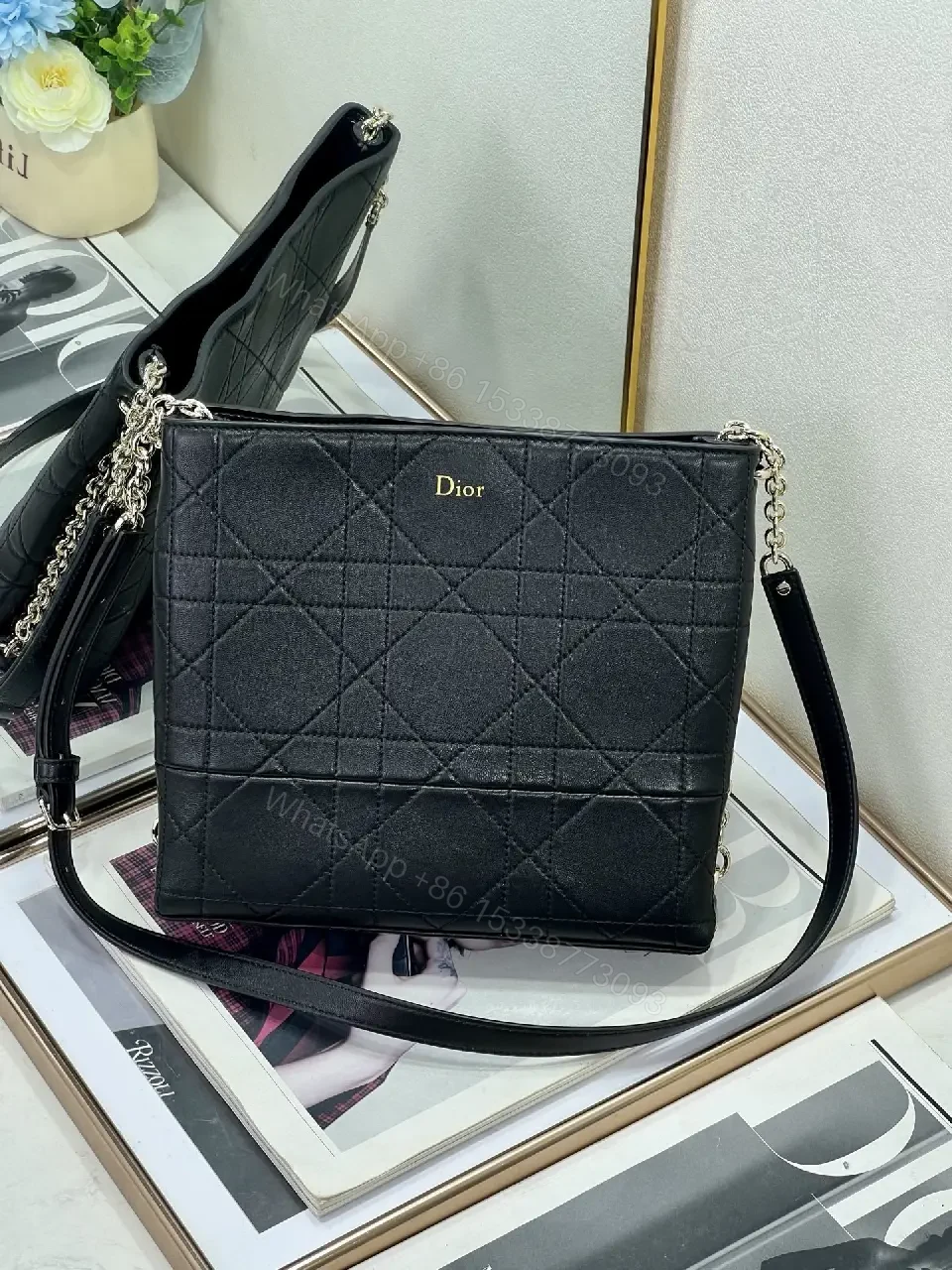 View 5 of Quilted Leather Crossbody: Structured Iconic Style Bag
