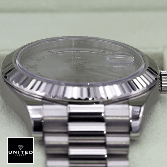 View 6 of Rolex Day-Date 218239-0041 V6 White Roman Dial Replica