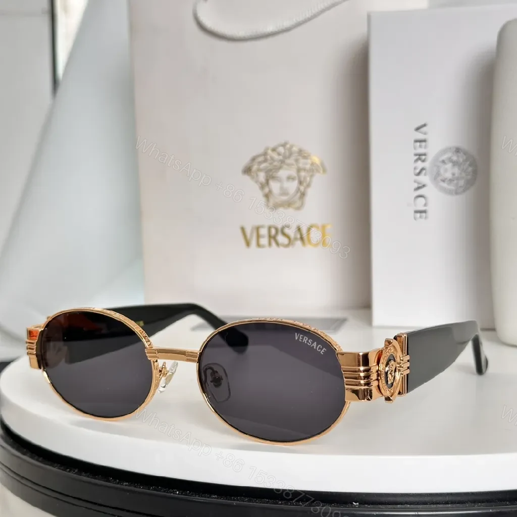 Rose-Gold Round Sunglasses with Embellished Intrecciato Frames — view 1