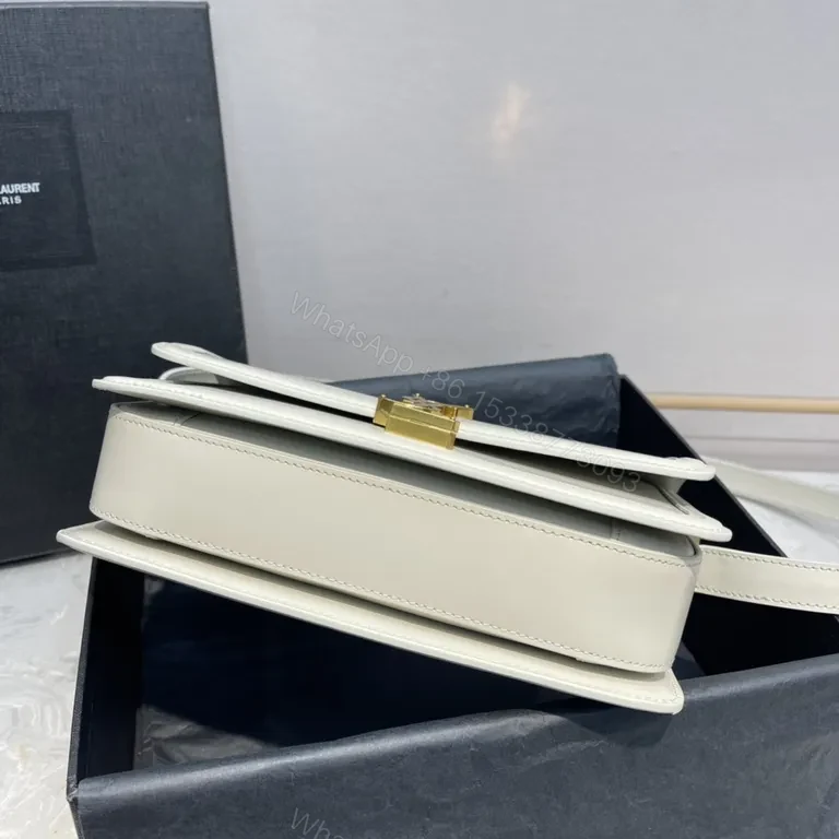 View 6 of Ivory Leather Crossbody with YSL Hardware â€“ Luxe Everyday Bag