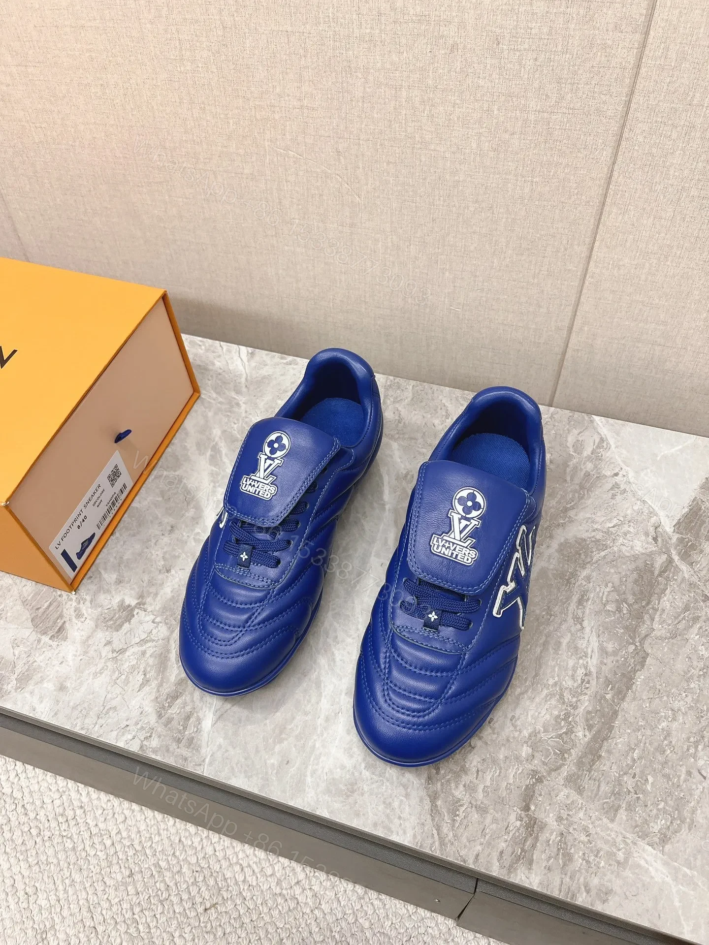 View 5 of LV Women Blue Leather Sneakers
