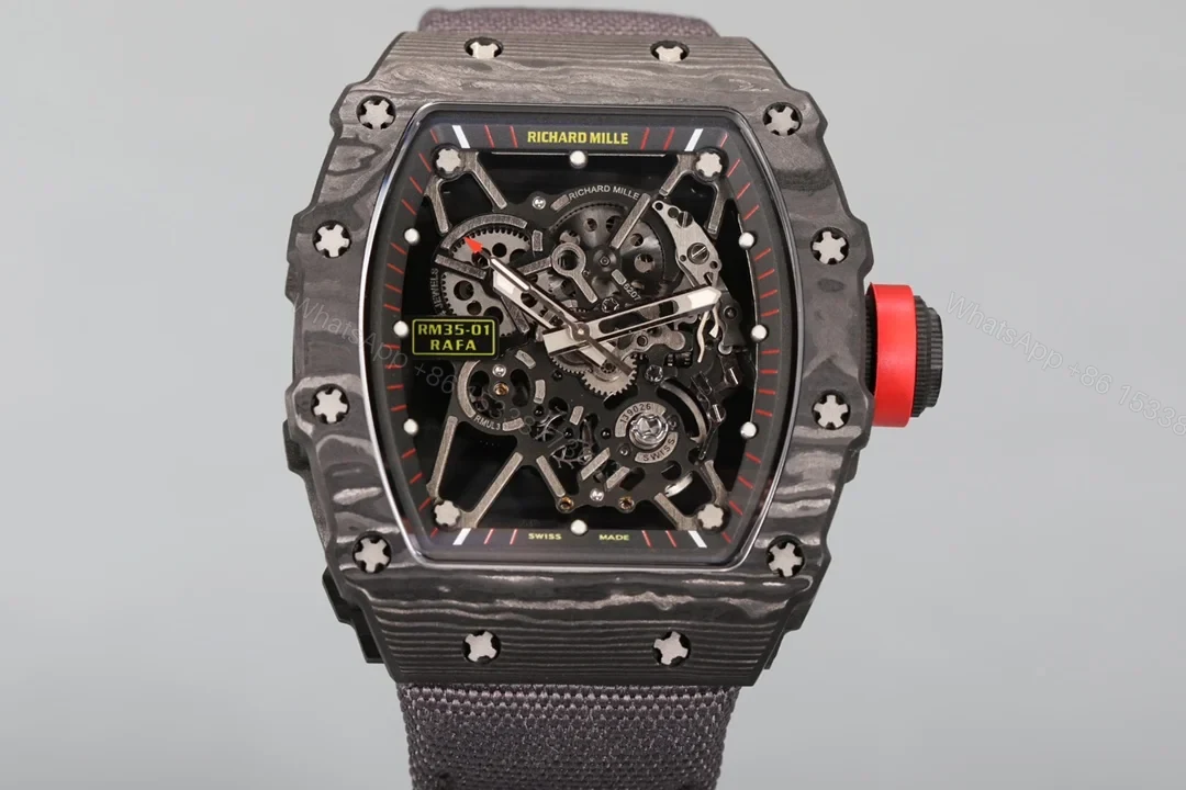 View 6 of Richard Mille RM35-01 NTPT Carbon Fiber RMUL3 Integrated White Gemstone Watch RM35-01-NTPT-R3WG