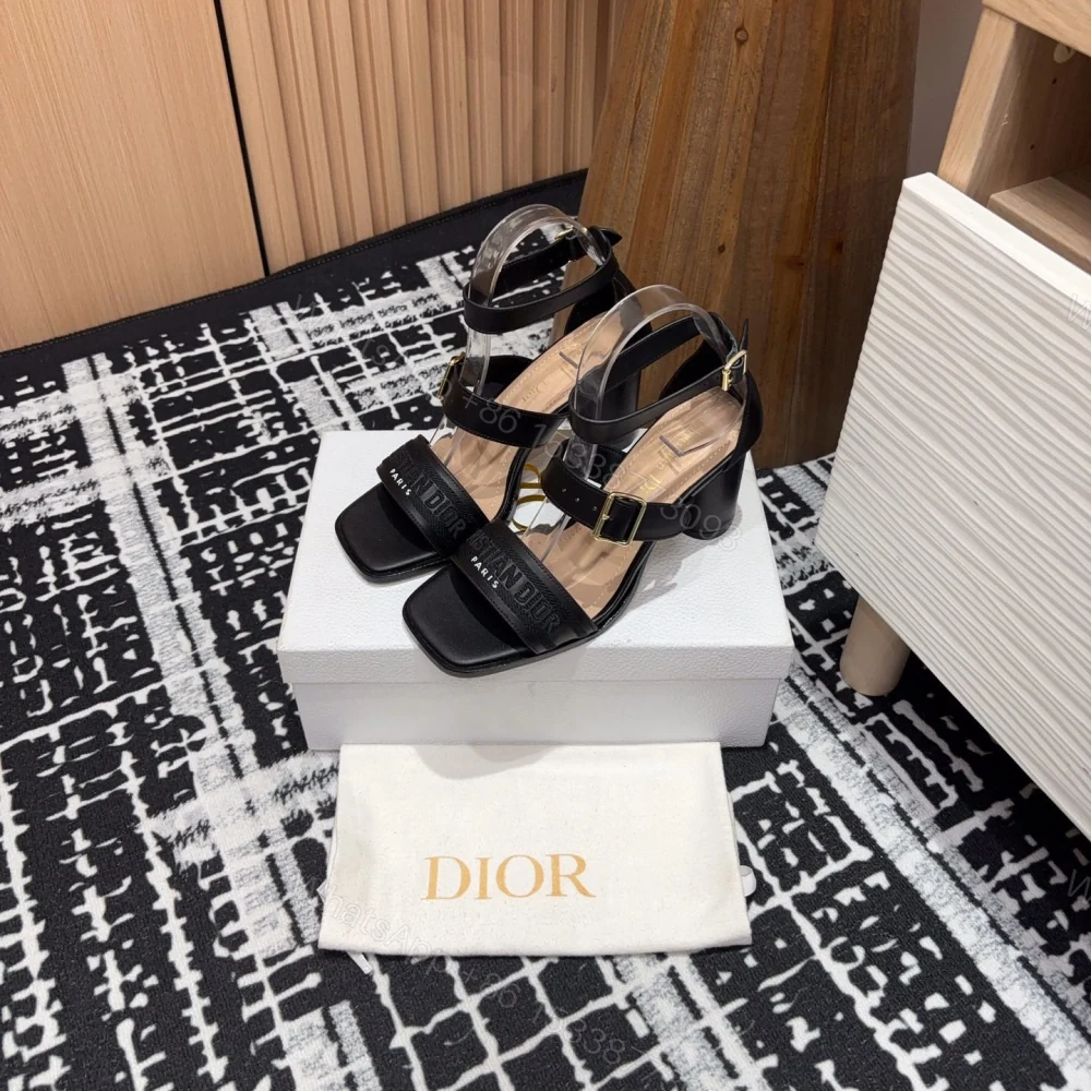 View 3 of 高仿Dior*Dway3系列KDO191高跟刺繡涼鞋黑色免檢版