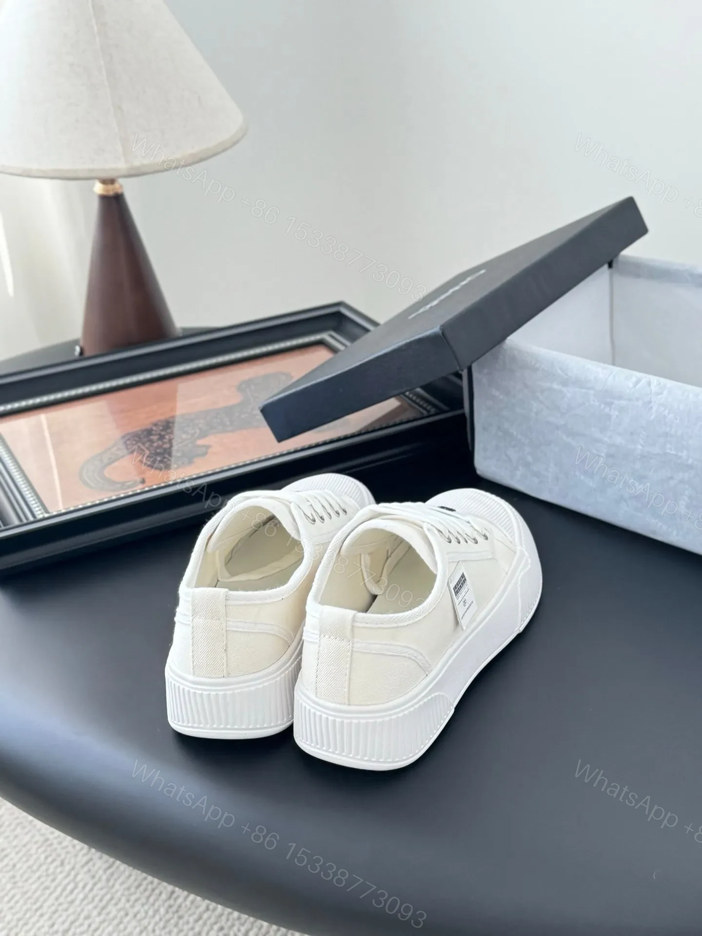 View 3 of Chanel Women White Canvas Sneakers
