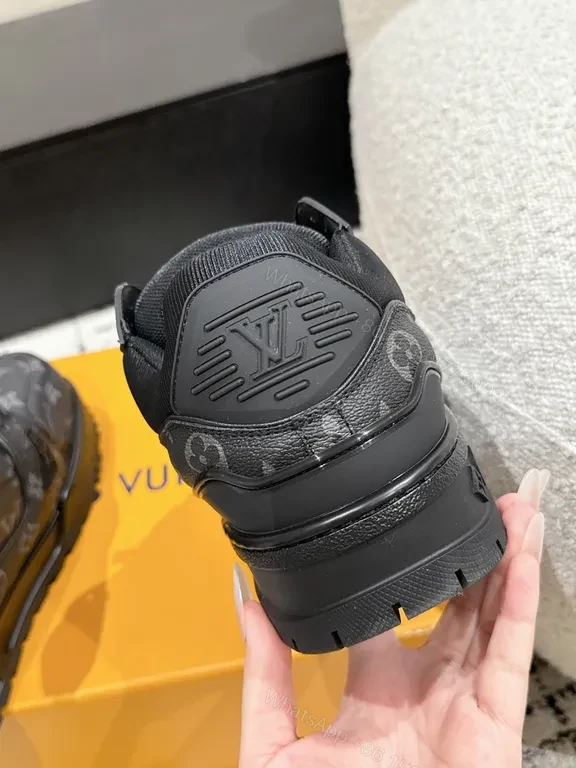 View 8 of Monochrome LV-Style High-Tops with Subtle Patterned Monogram Sneakers