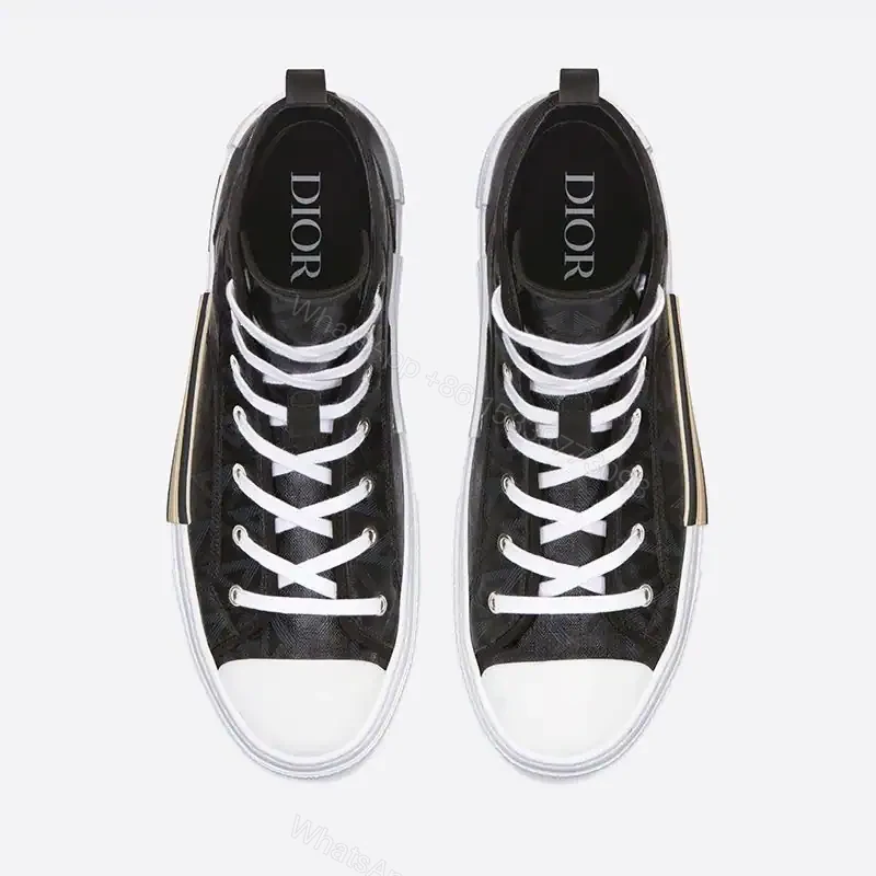 View 2 of DIOR B23 HIGH-TOP SNEAKERS UNISEX CD DIAMOND CANVAS BLACK – CD177