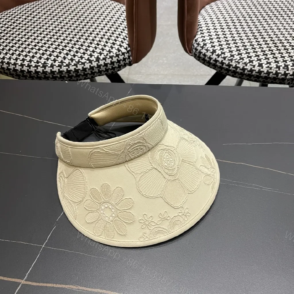 View 2 of Textured Embroidered Visor: Luxury Sun-Ready Accessory