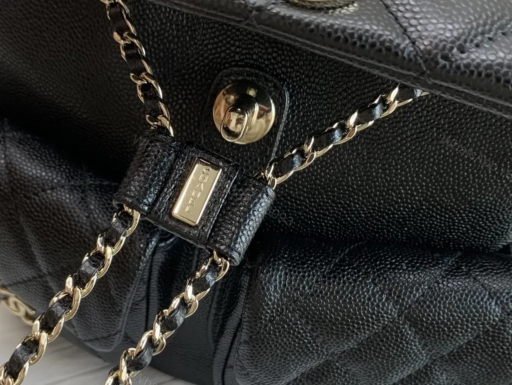 View 6 of Black Leather Quilted Mini Backpack - Chanel-Inspired Luxe