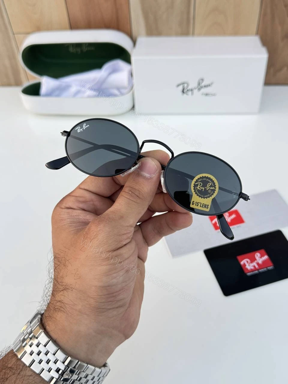 View 3 of First Copy RayBan 3547 Black Sunglasses