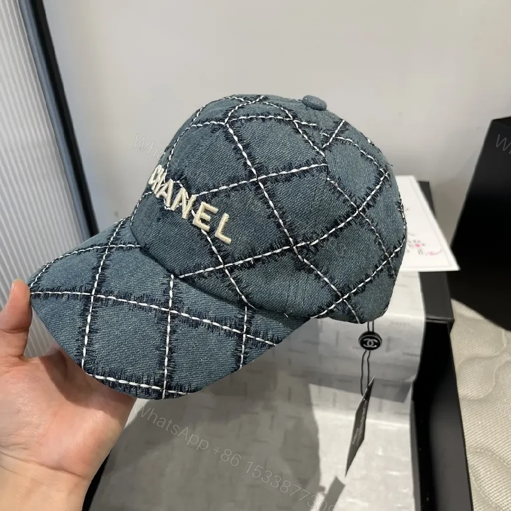 View 2 of Denim Quilted Cap: Luxe Streetwear Essential