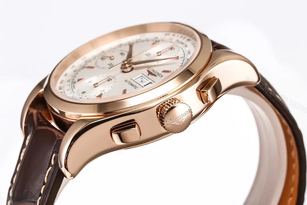 View 6 of Longines Classic Re Edition Men’s Watch Rose Gold with Brown Leather Strap 40mm Case Sapphire Crystal Automatic 7750 Movement