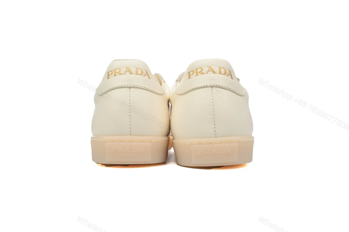 View 3 of Prada Downtown Low Sneakers Rice White