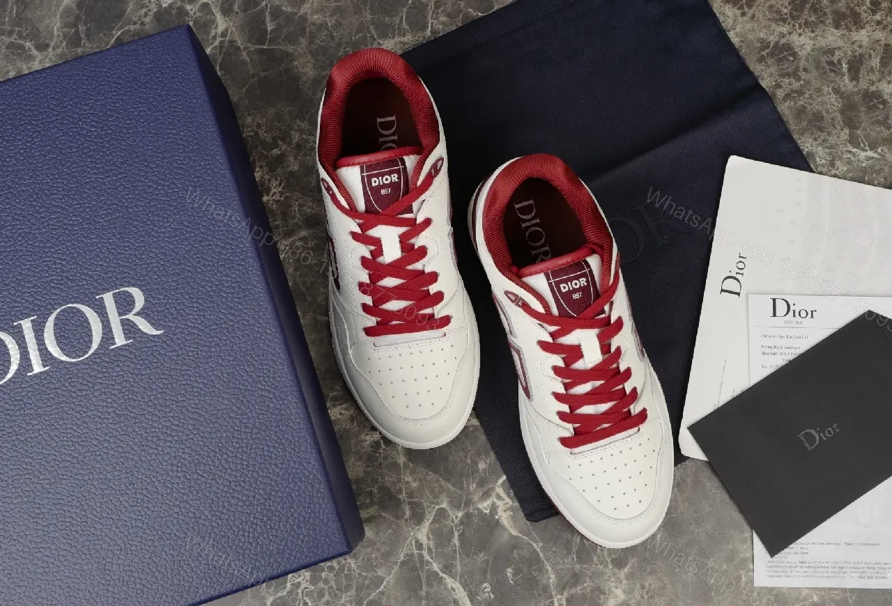View 9 of White Leather Burgundy-Accent Sneakers: Luxe Comfort, Sporty Chic