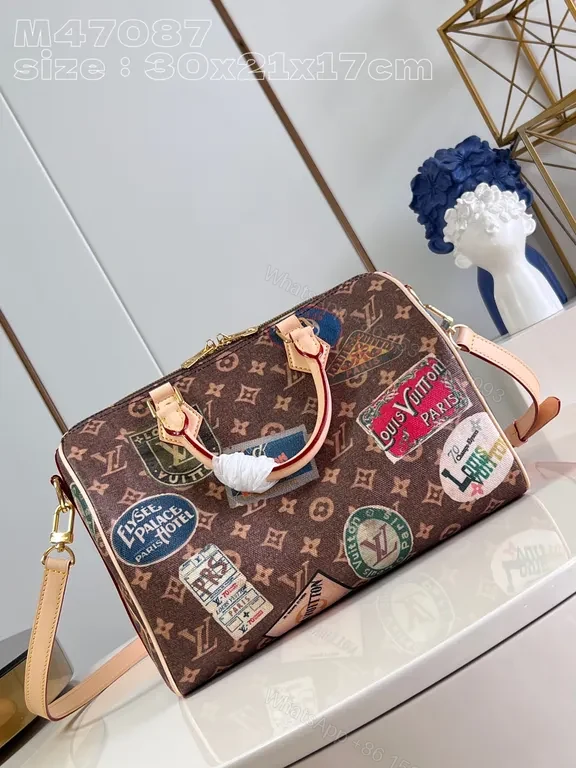 View 5 of Boho-Chic LV Patchwork Satchel: Elevated Everyday Luxury