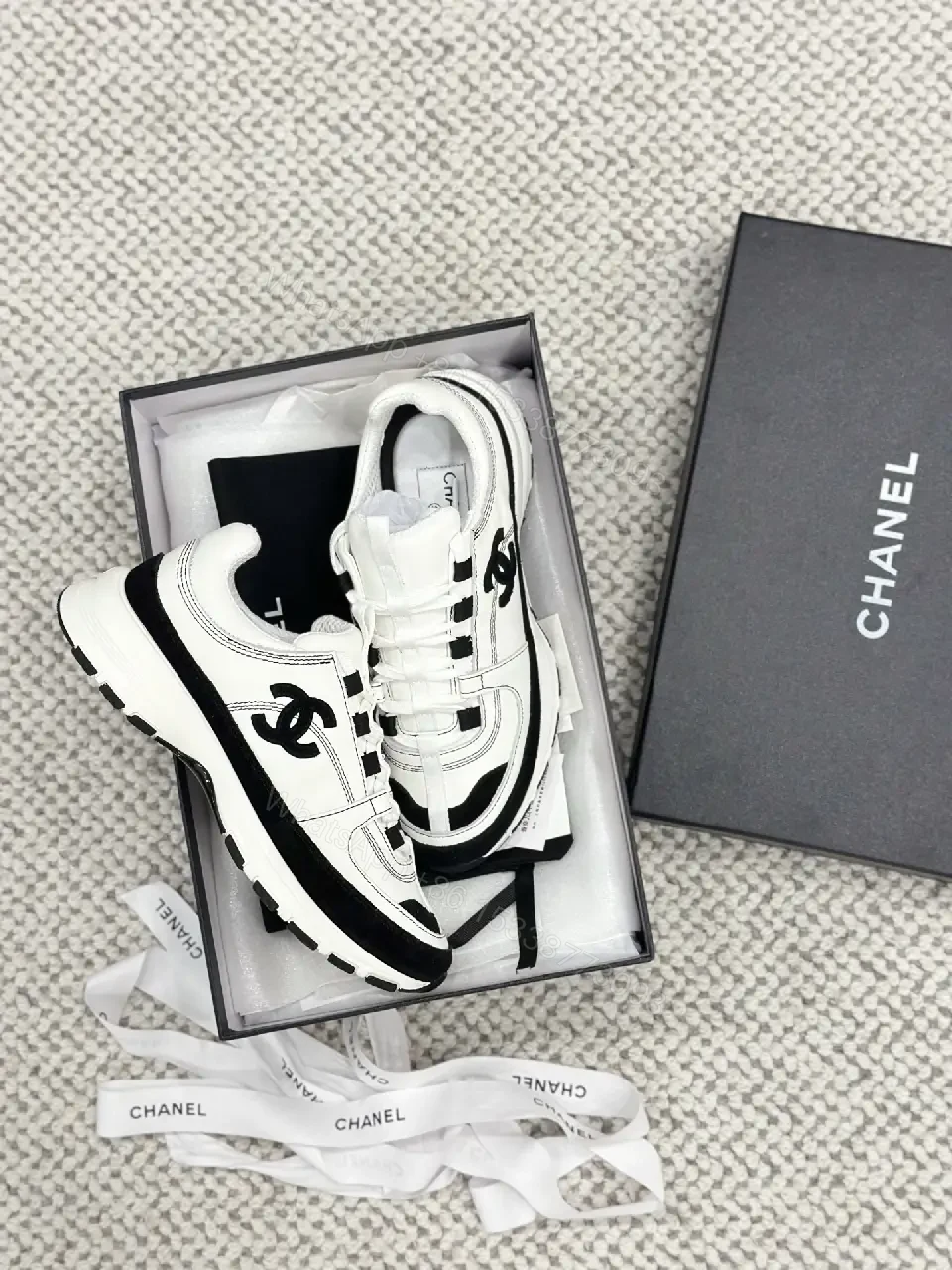View 5 of Chunky-Sole Leather Sneakers: Luxe, High-Contrast, Designer-Inspired Footwear