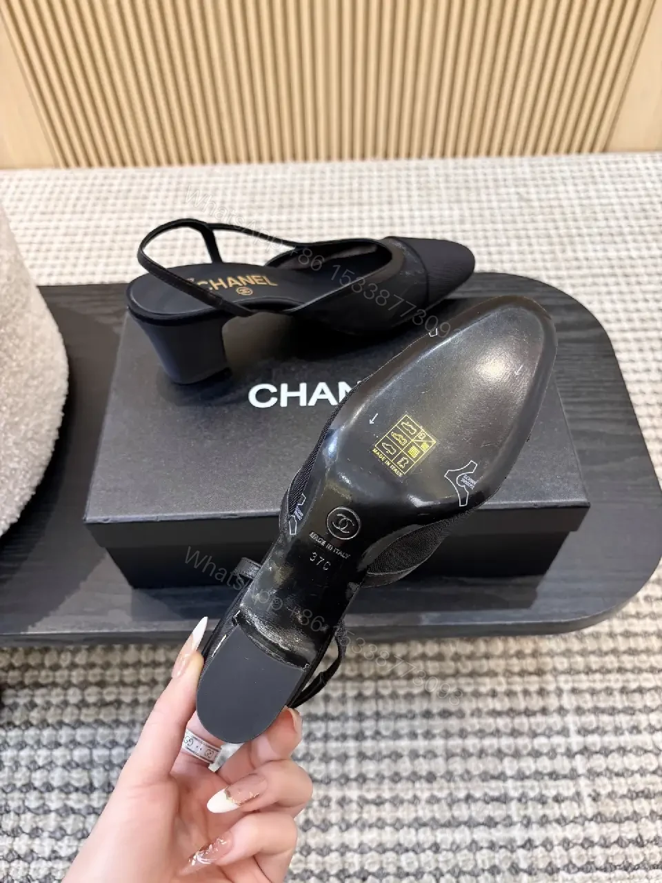 View 4 of Black Fabric Slingback Heel: Lux Comfort, Everyday Elegance