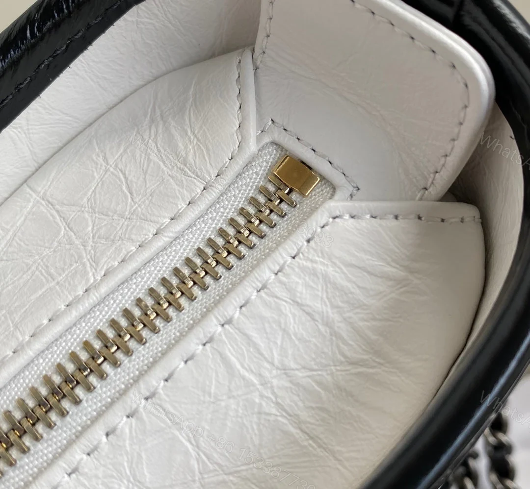 View 7 of CHANEL GABRIELLE MINI 20 HOBO BAG IN WHITE MIX BLACK