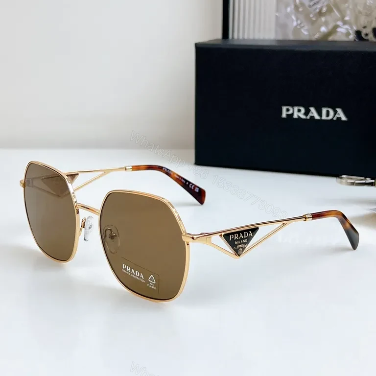 View 9 of Gold Frame Luxury Sunglasses - Designer Detailing, Unisex