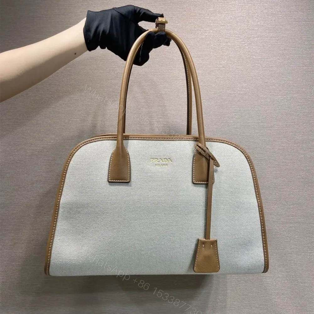 View 10 of 高仿Prada*Oversize系列1BG572織物手提包棕色中號免檢版