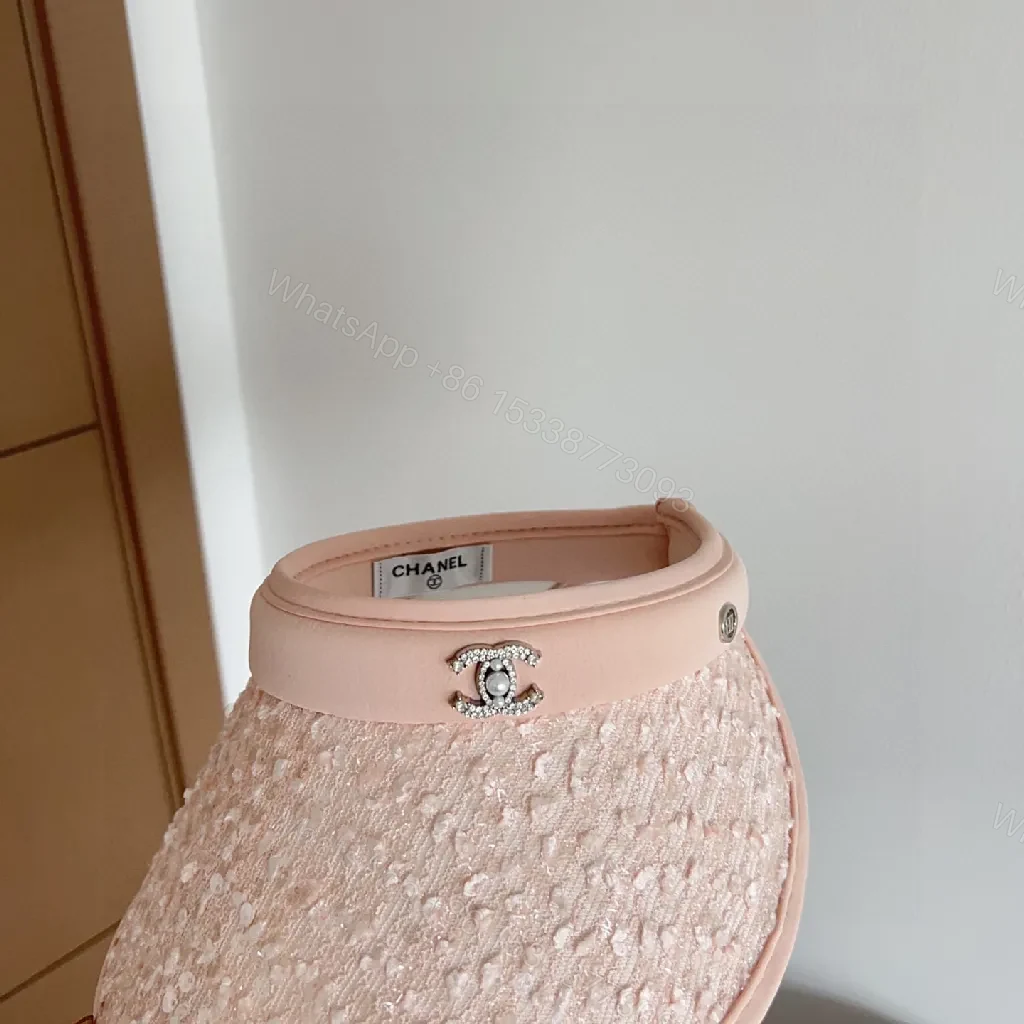 View 5 of Soft Pink Sequin Visor - Glam Daywear Cap