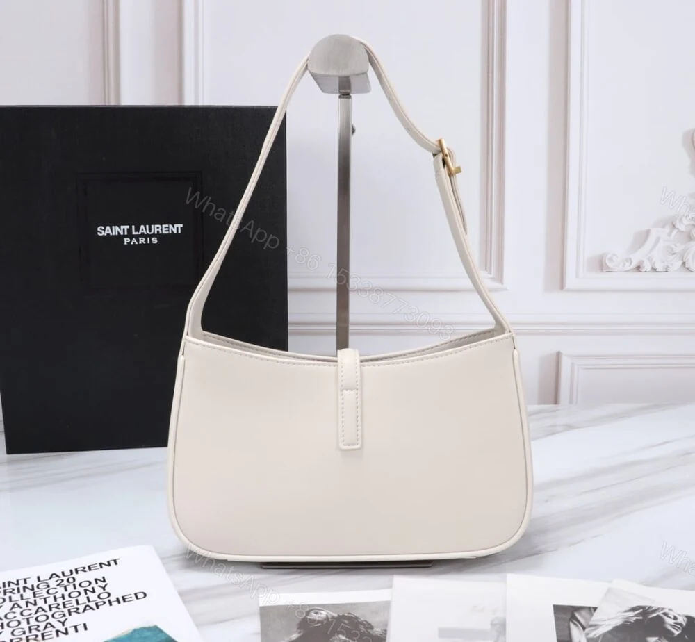View 3 of Saint Laurent Le 5 À 7 Hobo Bag In Smooth White 23Cm 6572282R20W9207