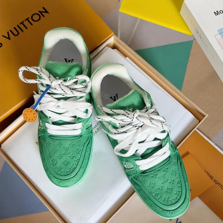 View 4 of Emerald LV Signature Sneakers: High-Top Luxury Comfort
