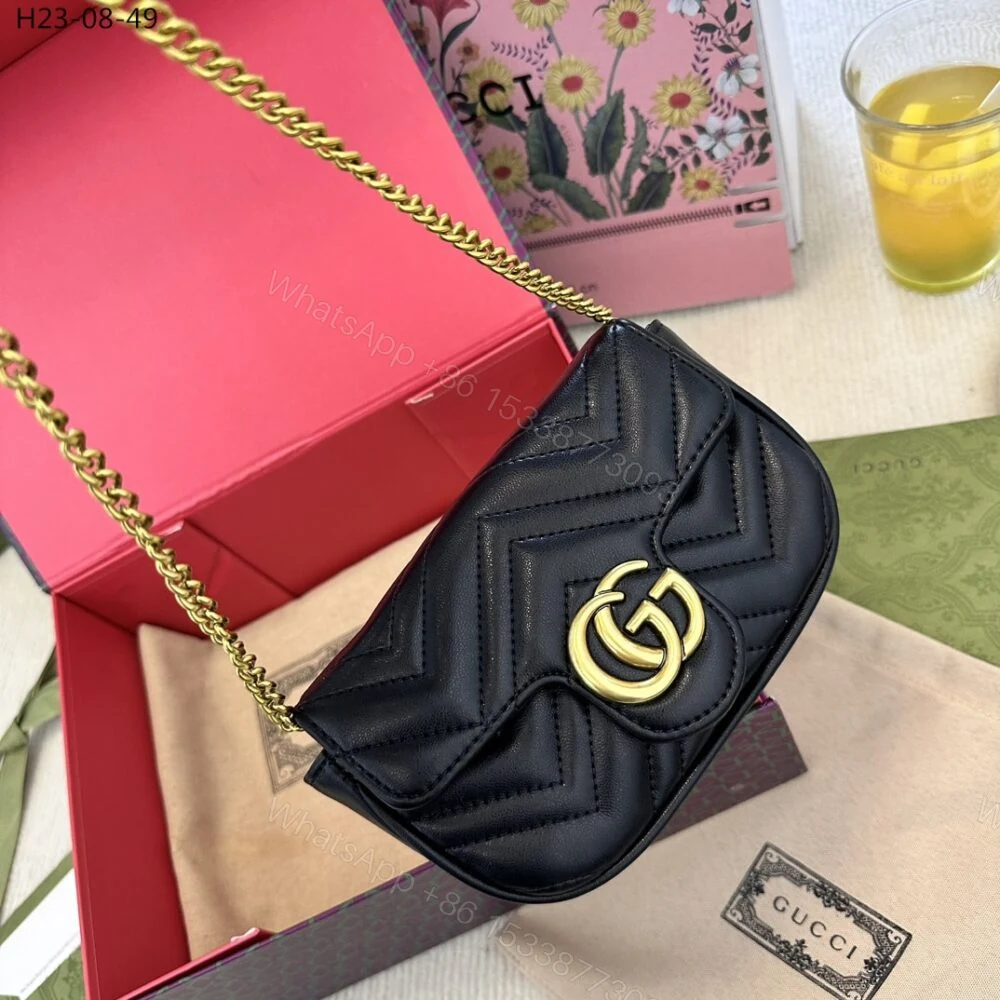 View 2 of Gucci GG Marmont Super Mini Bag Black 17Cm 476433 DTDCT 1000