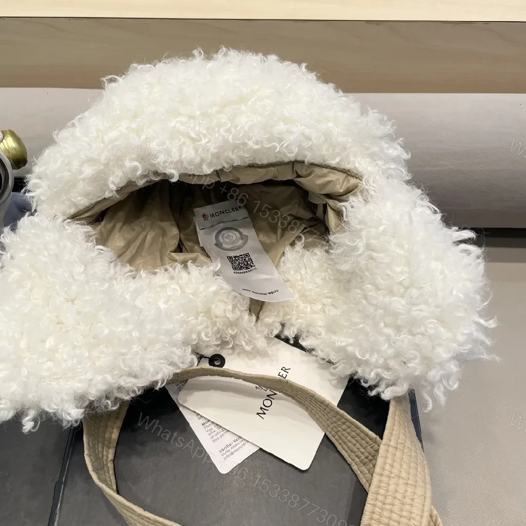 View 10 of Beige Padded Hat with Plush Lining – Luxury Cozy Detail
