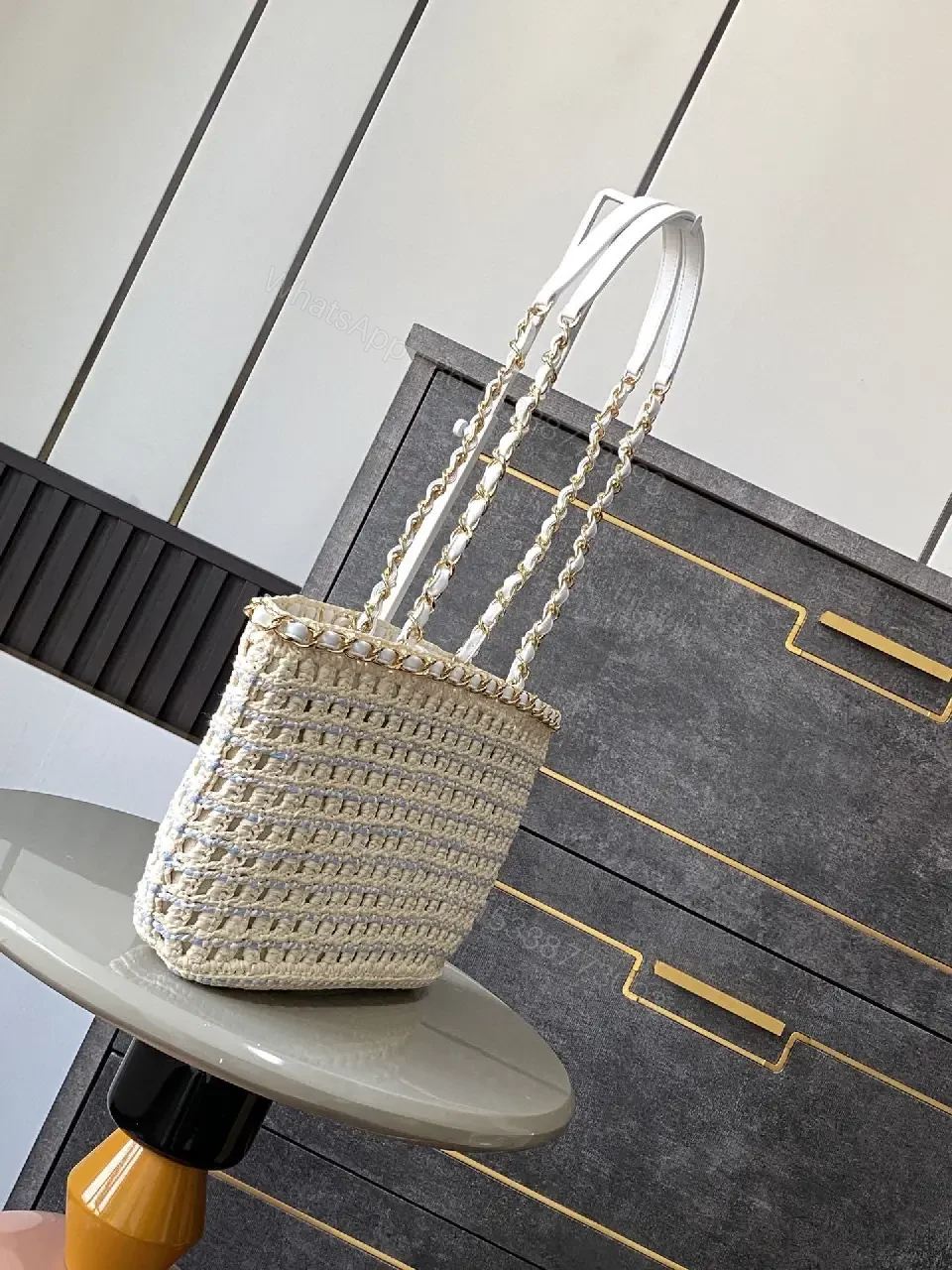 View 2 of Cream Crochet Tote, Lightweight, Designer-Inspired Luxury