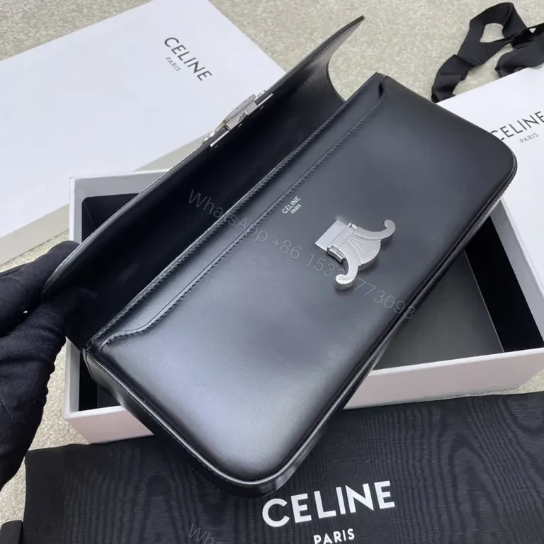 View 7 of Compact Luxe Crossbody Wallet Clutch - CELINE Leather