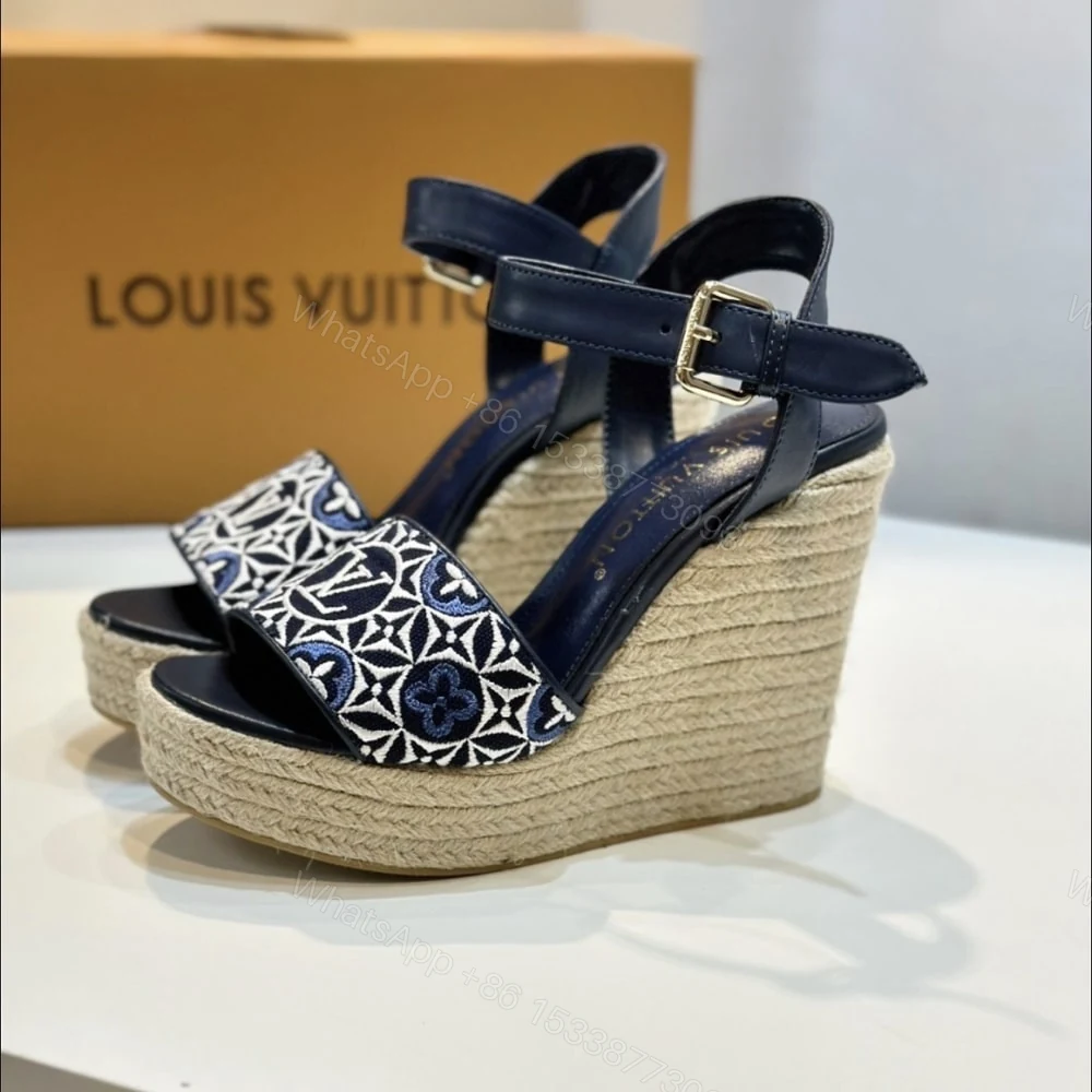 View 2 of LOUIS VUITTON HELIOS WEDGE ESPADRILLE MARINE 1AHLKQ