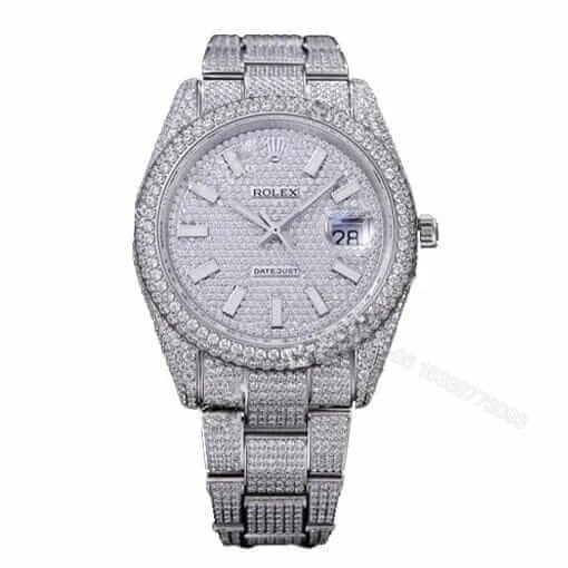 Replica Rolex Datejust 116334 Iced Out Diamond Pave Dial — view 1