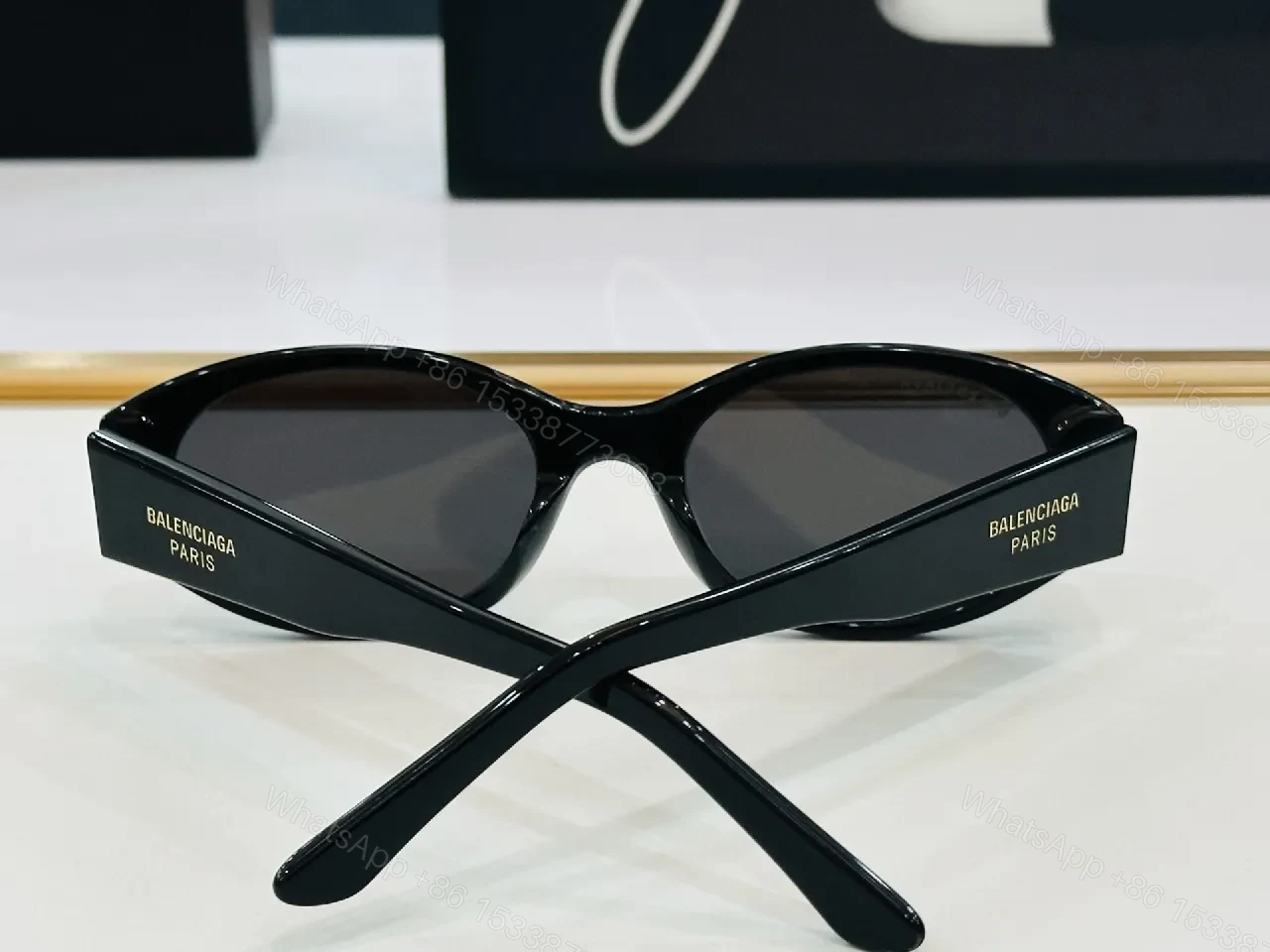 View 4 of Chic Black Acetate Cat-Eye Sunglasses: Luxury Comfort