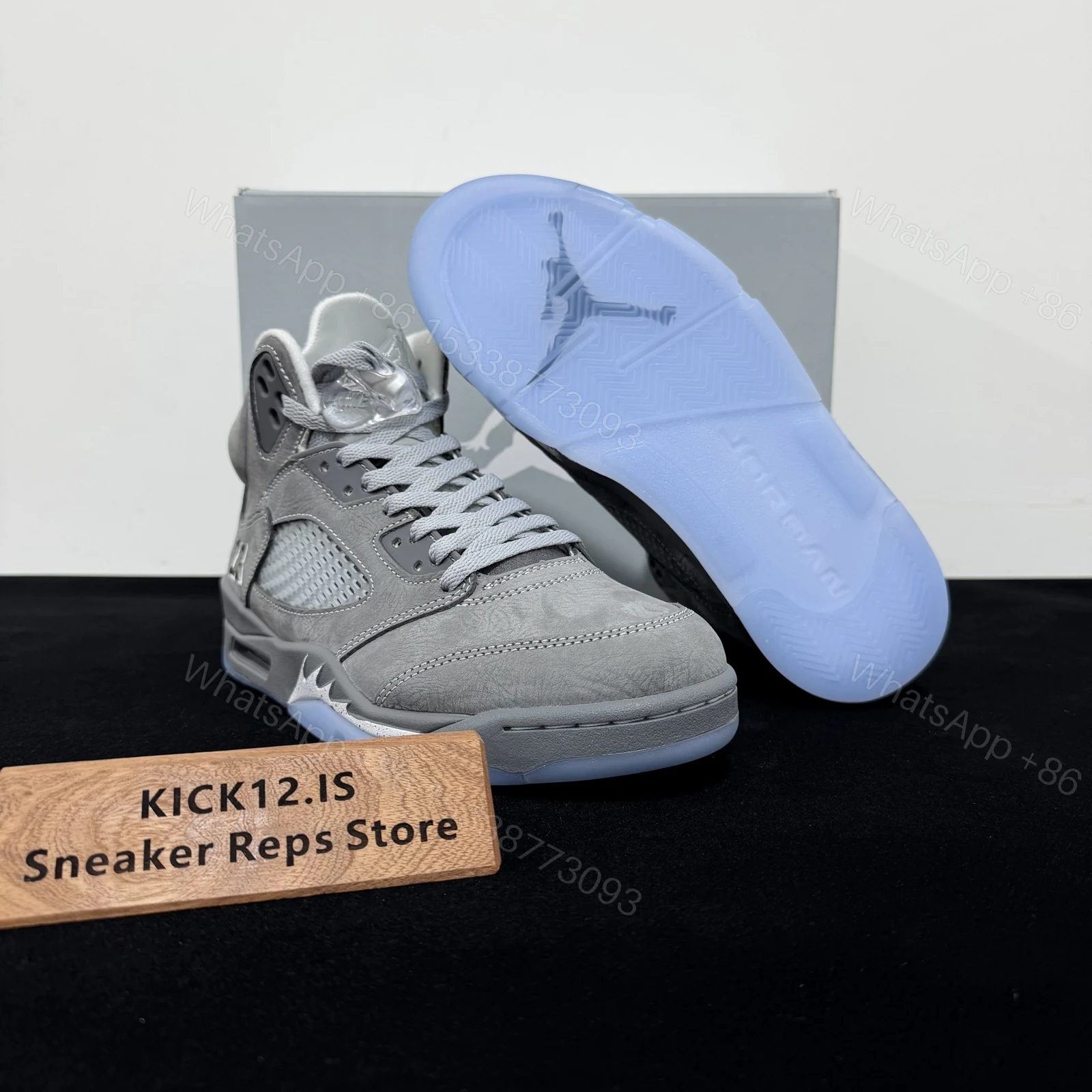 View 3 of Air Jordan 5 Wolf Grey Reps