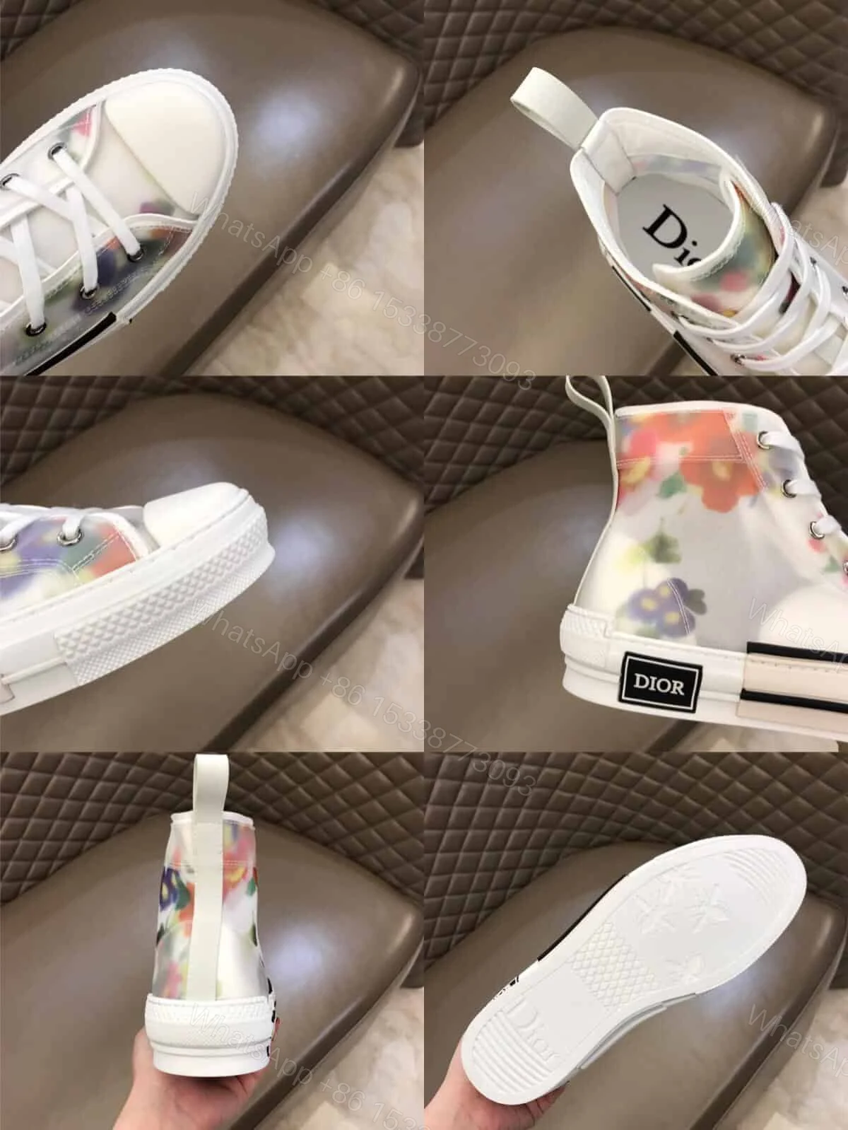 View 3 of DIOR FLOWERS TECHNICAL CANVAS “B23” HIGH-TOP SNEAKER – CD12