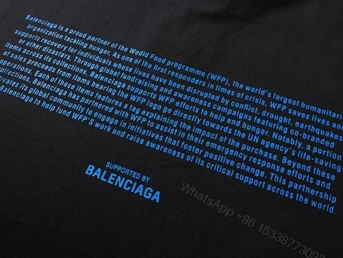 View 4 of Balenciaga Clothes 2026 World Food Programme Charity Limited Edition T-shirt Black/Apricot