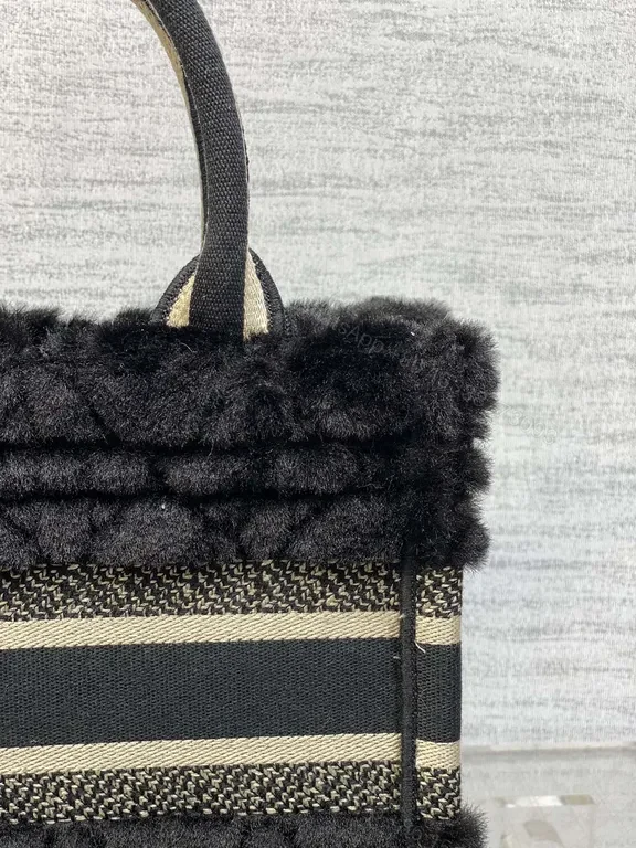 View 3 of Cozy Shearling Dior Band Compact Luxury Bag