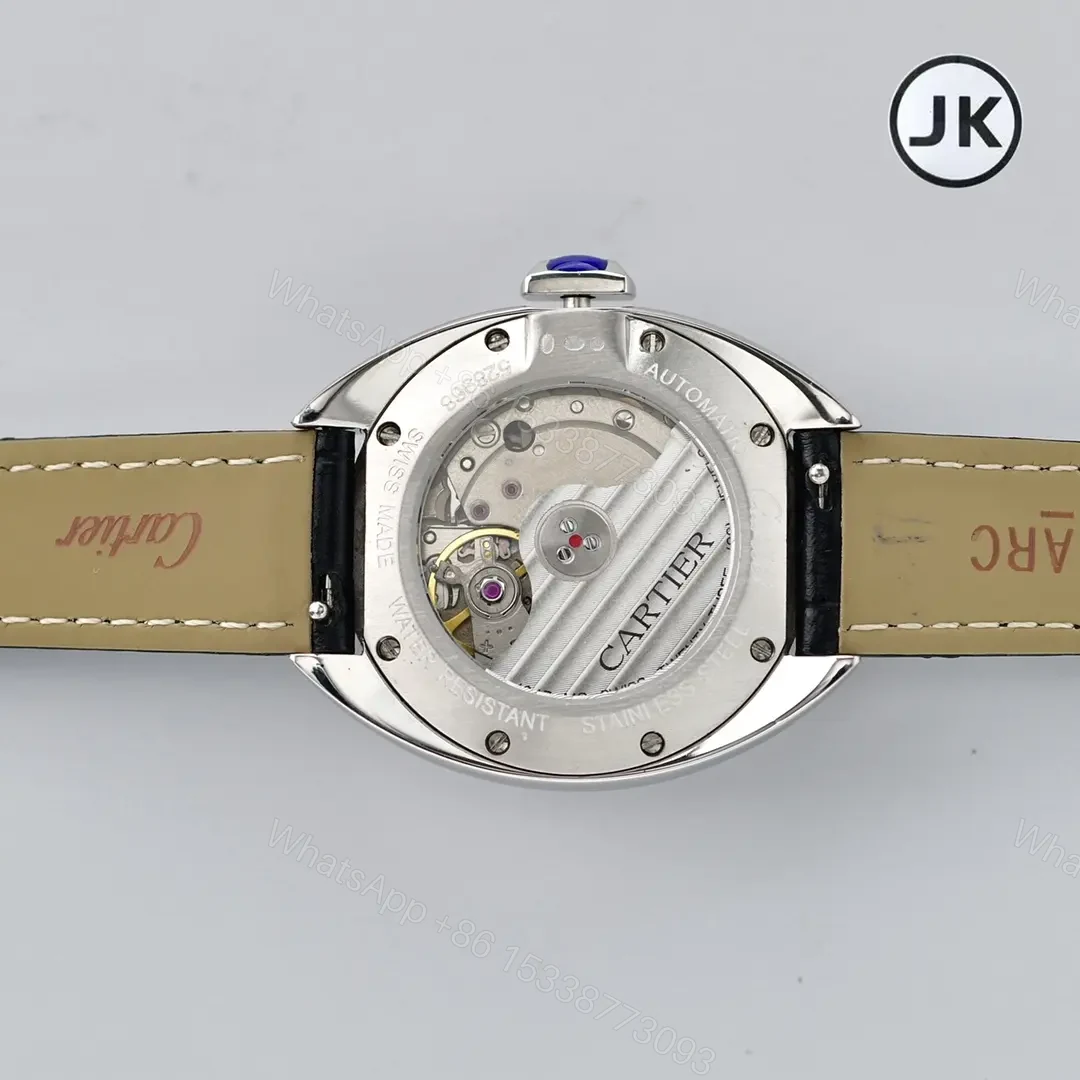 View 6 of Cartier CLE DE Cartier Key 2022 Women’s Watch – Silver Case, Black Leather Strap, Blue Roman Numerals