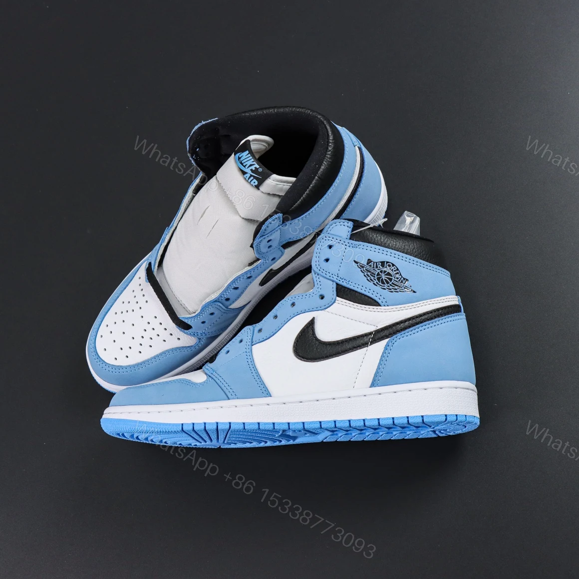 View 8 of Air Jordan 1 Retro High White University Blue Black Reps