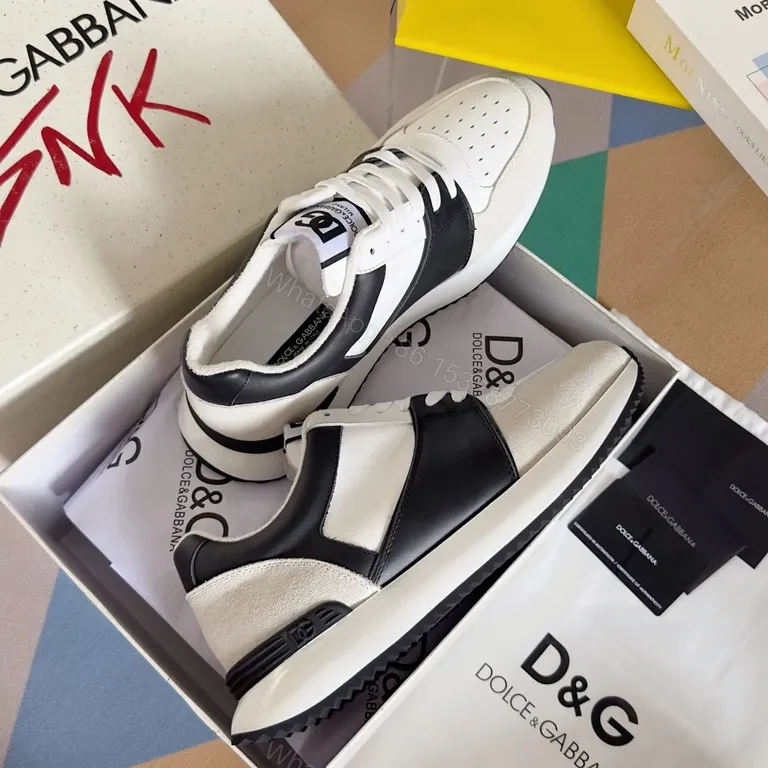 View 7 of Texture-Contrast High-Top Sneakers: Luxury Casual Streetwear (D&G)