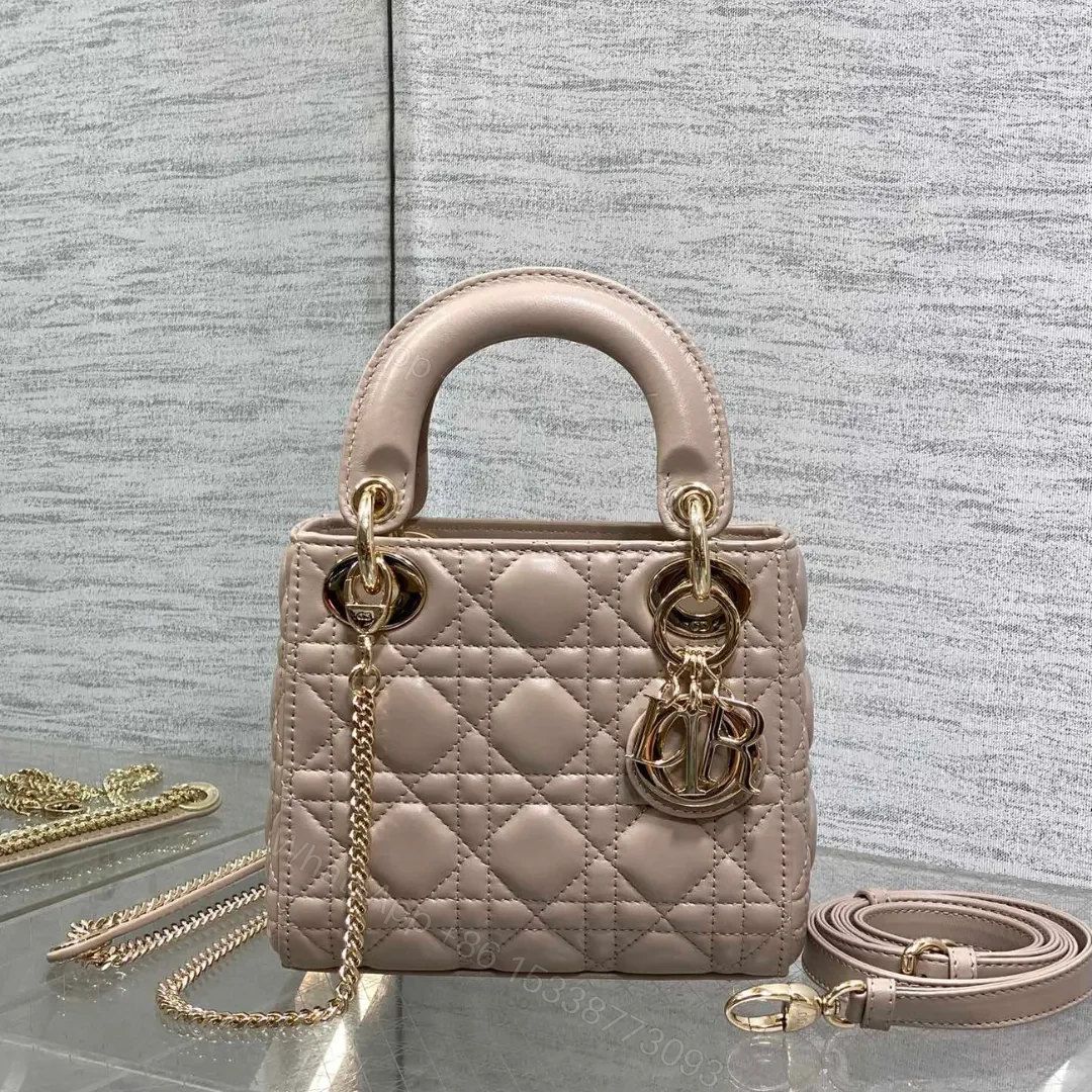 Dior Mini Lady Dior Bag in Beige Gold Hardware — view 1