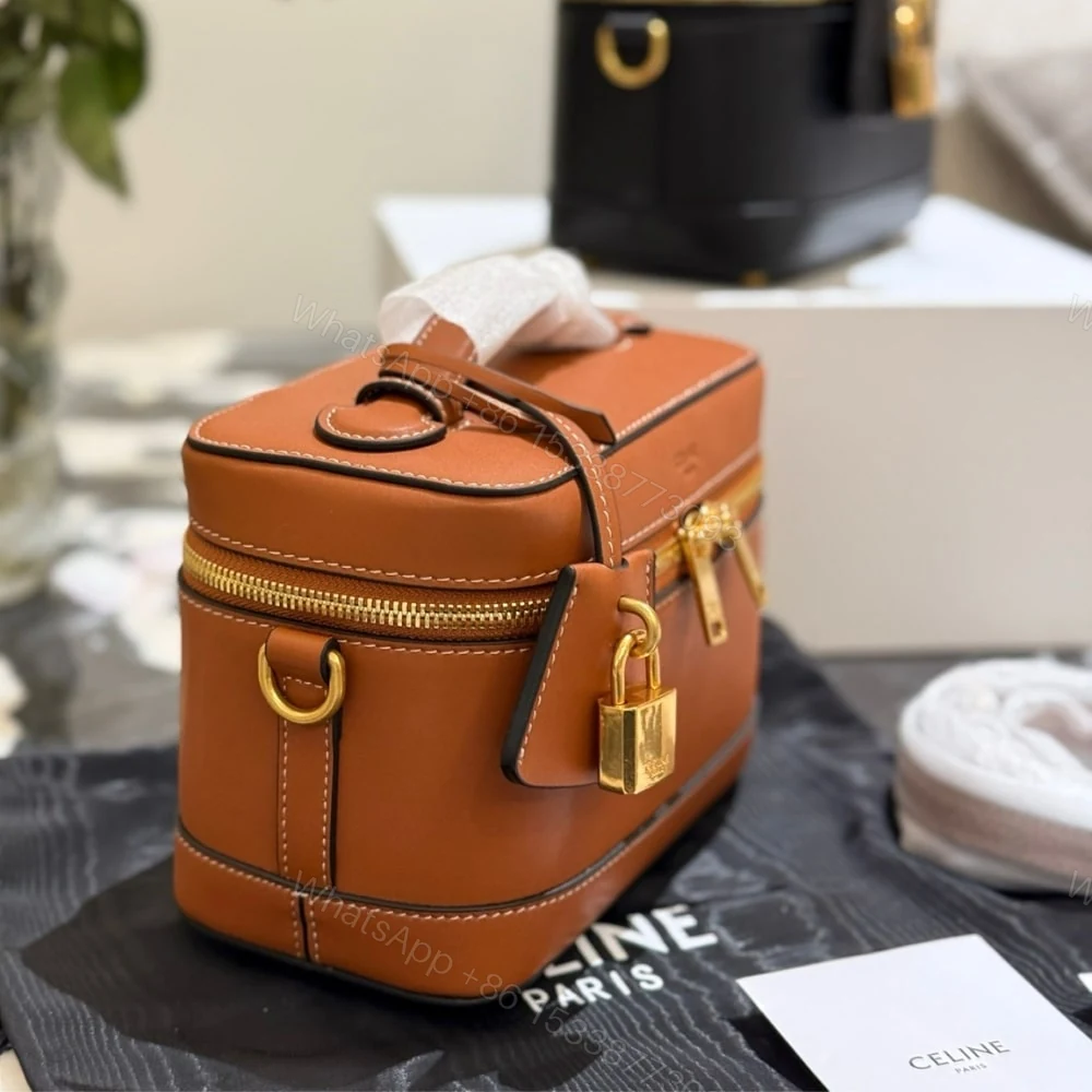 View 3 of CELINE VANITY IN SMOOTH SATINATED LEATHER TAN 19CM 119463BFN 04LU