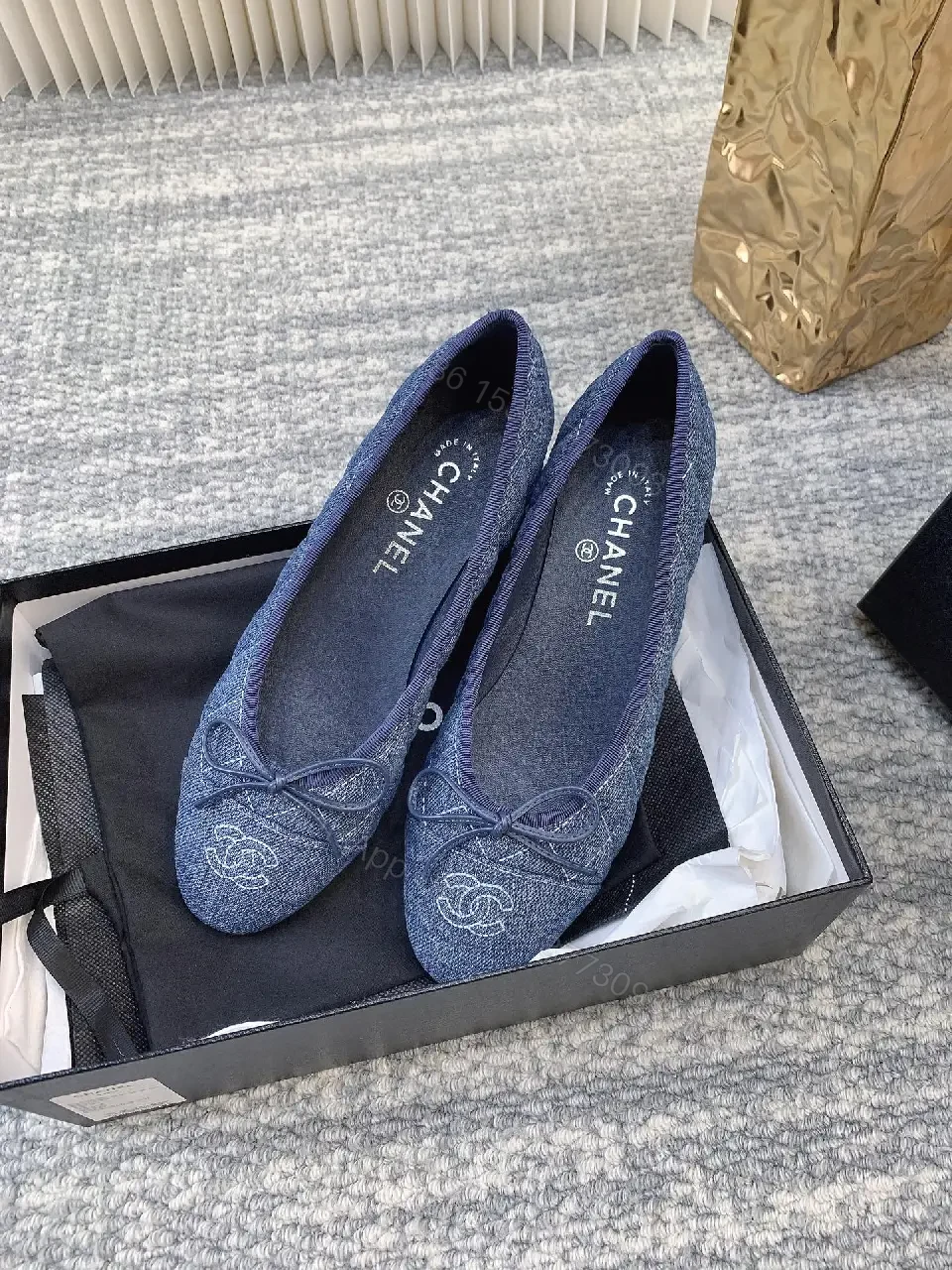 View 2 of Navy Denim Slip-Ons: Subtle Logo Comfort Shoes
