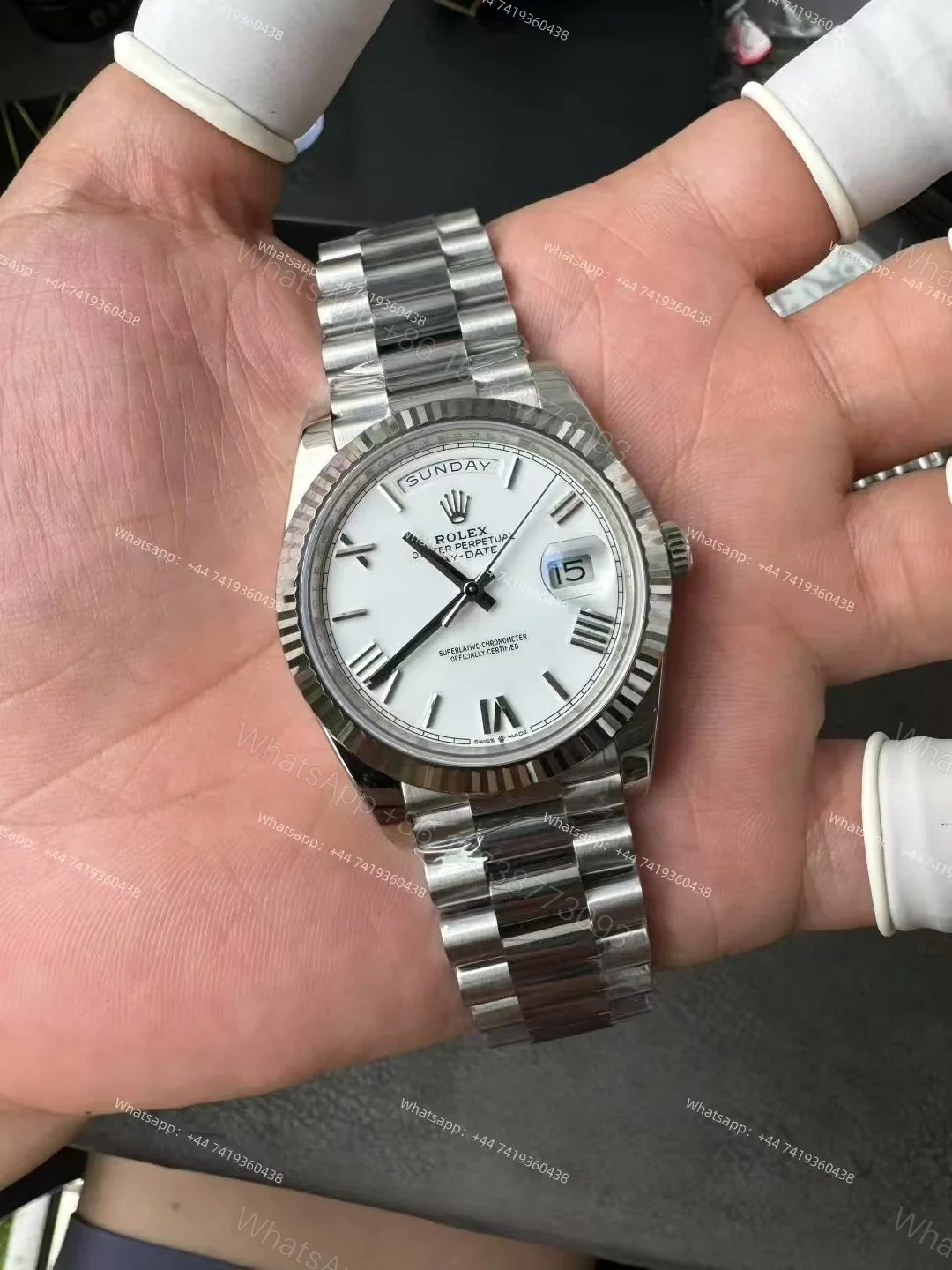 Rolex Day-Date M228239-0046 1:1 Replica White Roman Dial 40MM 3255 Movement Presidential Bracelet Super Clone Watch — view 1