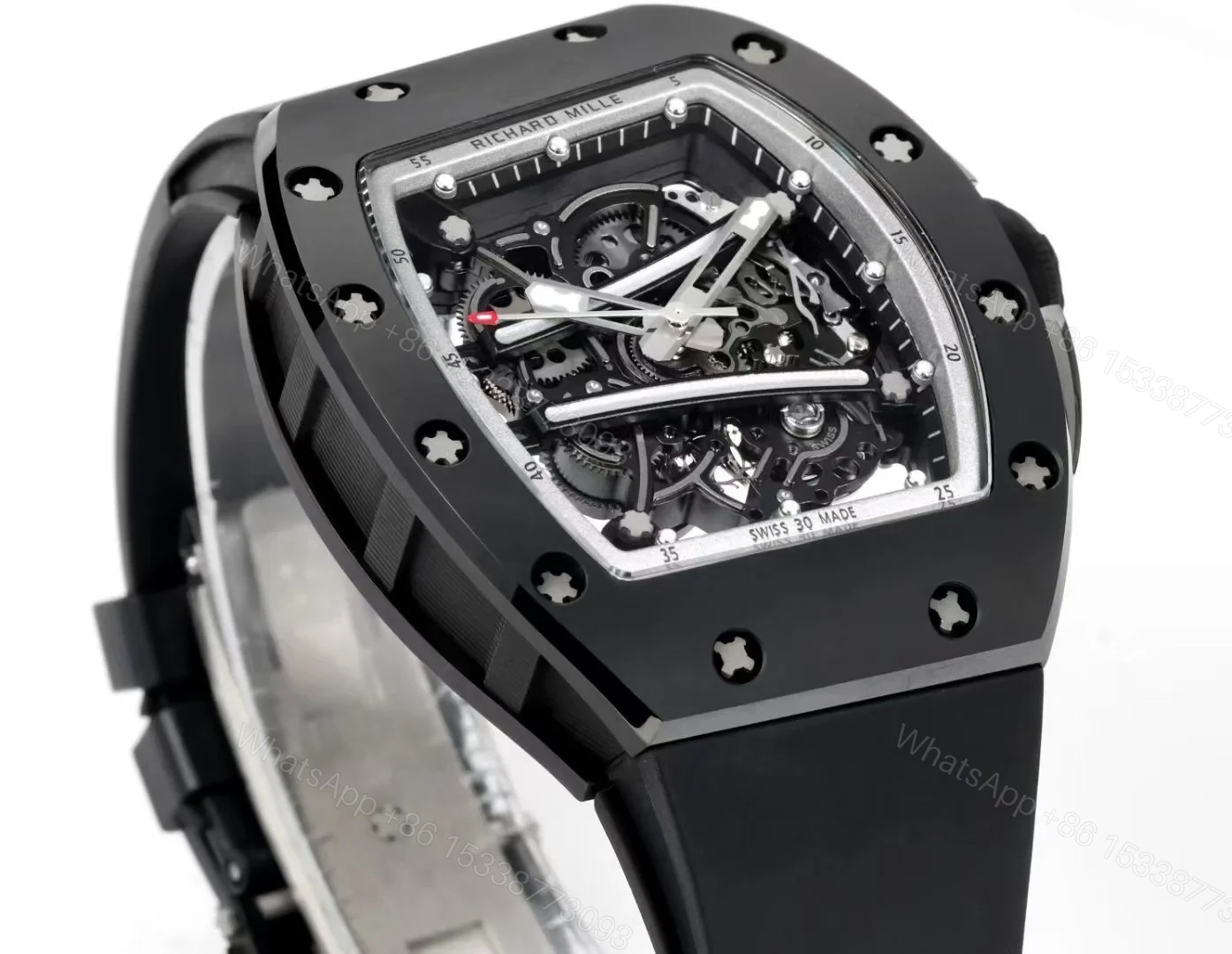 View 3 of Richard Mille RM61-01 Watch TZP-N Zirconia Ceramic NTPT Carbon Fiber Case Skeleton Dial RMUL2 Manual Winding Movement Yellow Green Suspended Bridge Sports Edition RM61-01-ZC-NTPT-YG-RMUL2