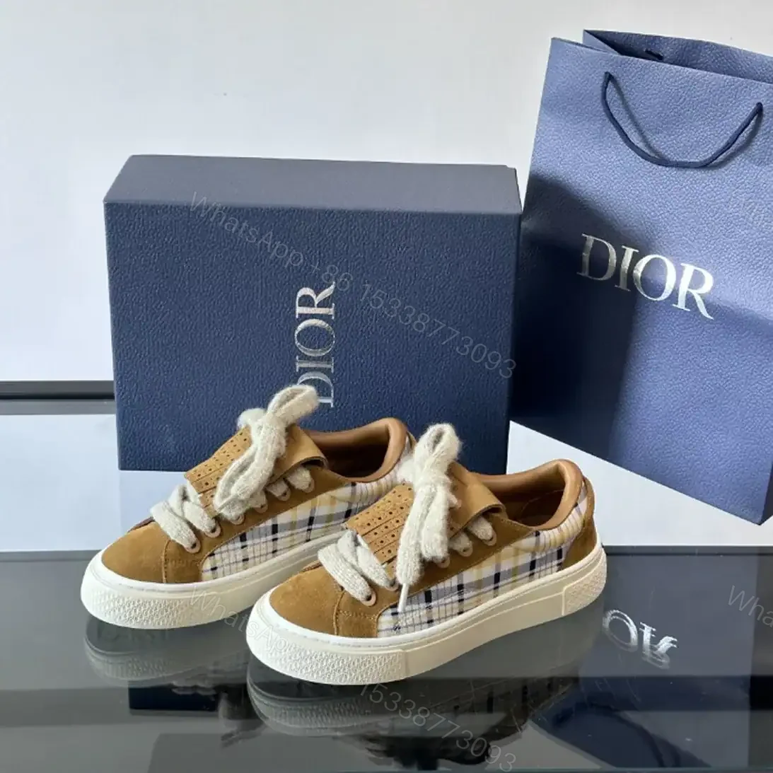 View 5 of DIOR B33 SPIN SNEAKERS IN BROWN – CD220