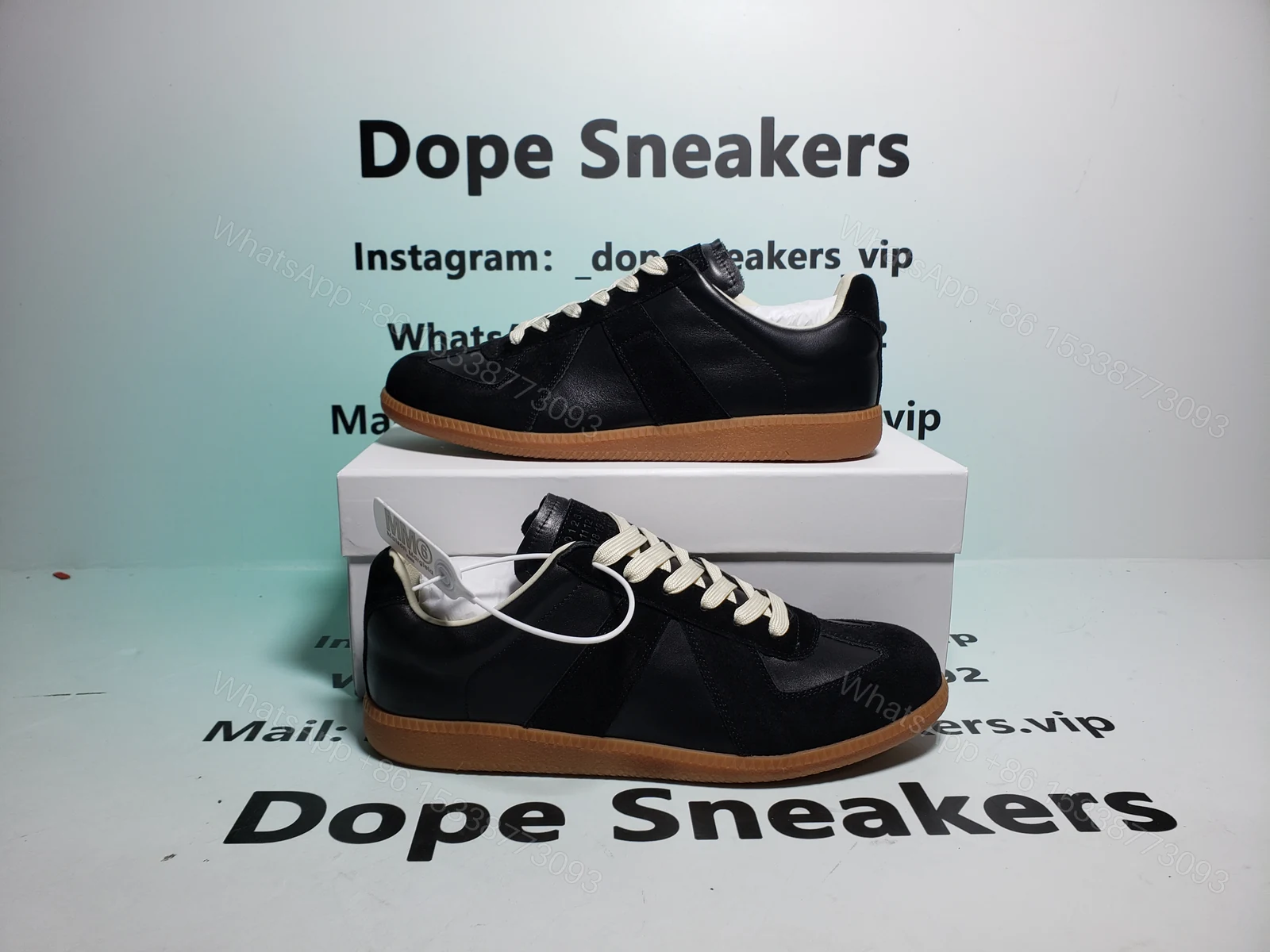 Maison Margiela Replica low-top leather sneakers Black S57WS0236P1895 — view 2