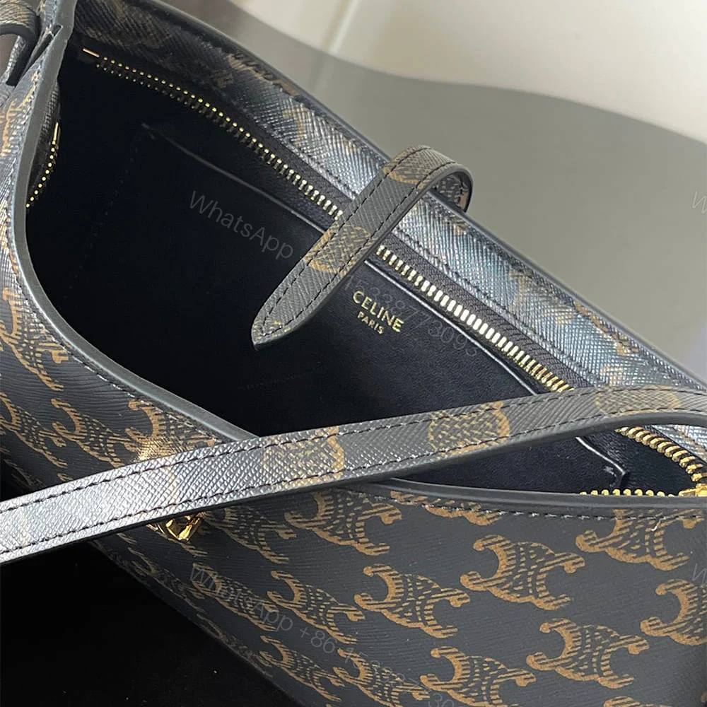 View 8 of Celine TINA SHOULDER BAG IN Triomphe canvas