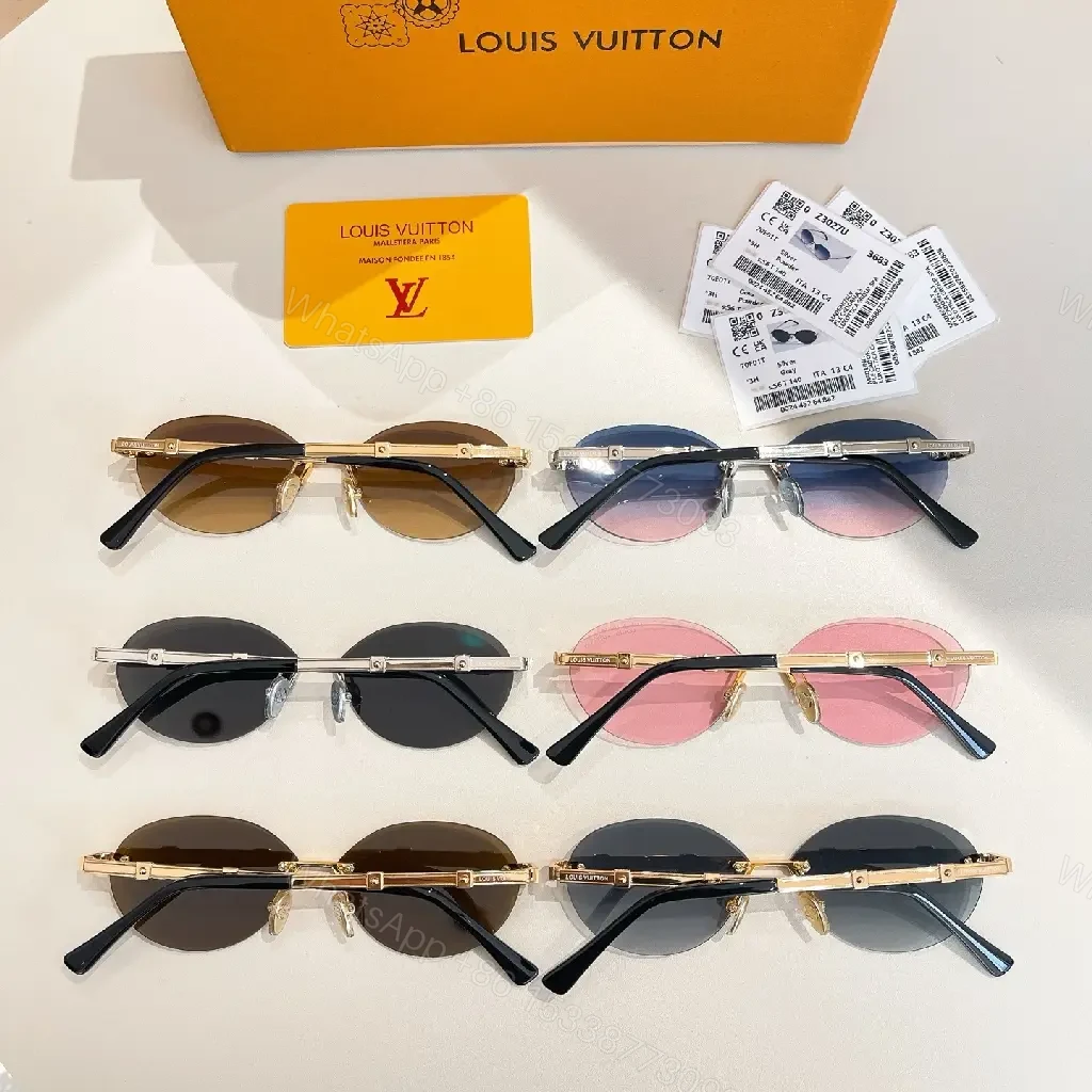 View 5 of Gradient Luxe Sunglasses Set: UV Lens, Monogram Case, Pouch